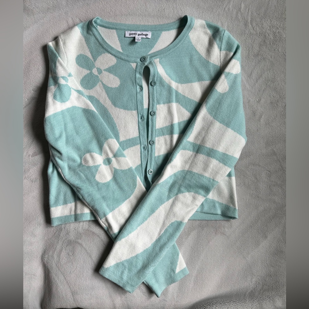 Flower button up cardigan women’s